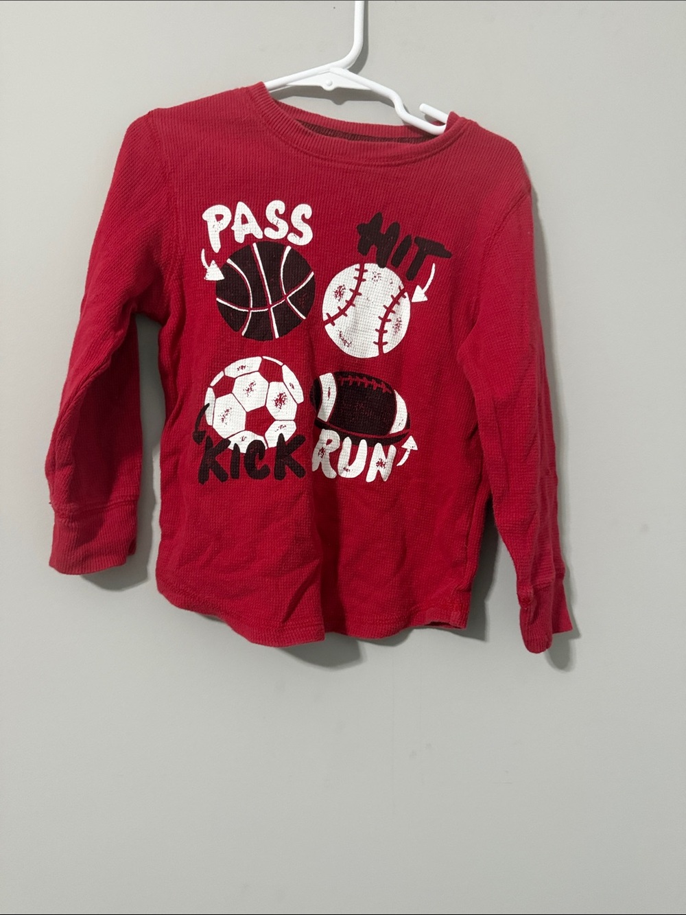 jumping beans Red Long Sleeve Sports Graphic Tee-Size 4T